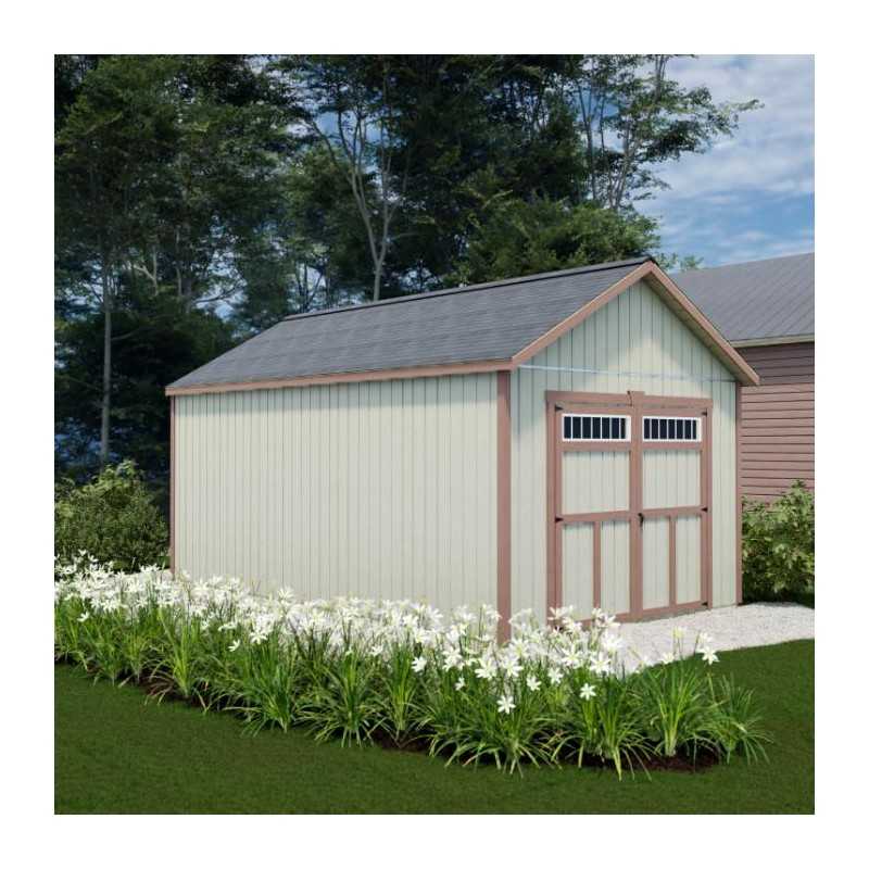 Best Barns Tailored Titan 12x16 Pre-cut Wood Garage Kit - Transom Doors (TTITTD16)