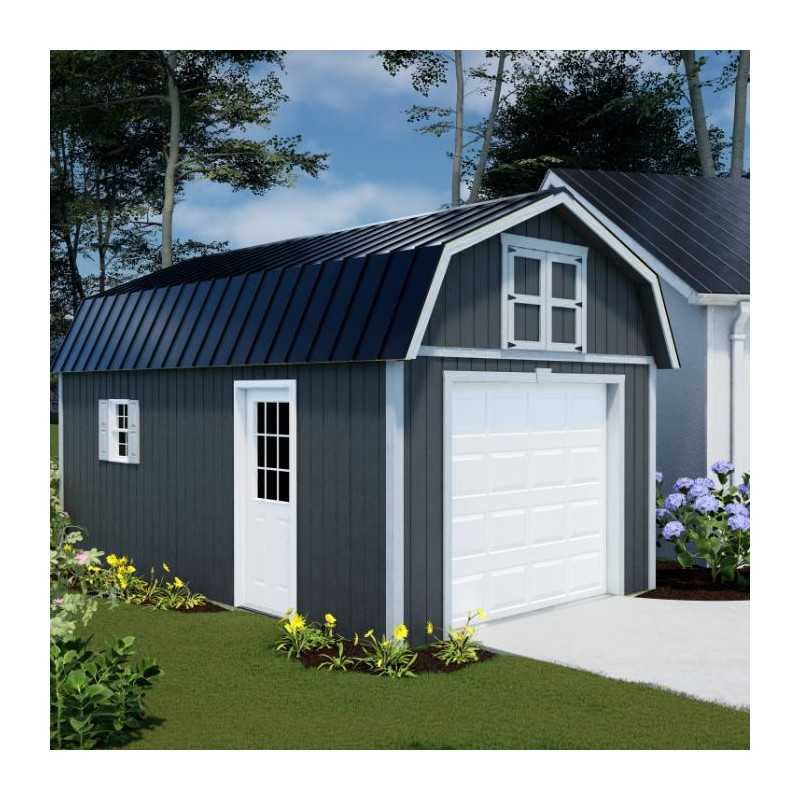 Best Barns Maker's Loft 12x20 Pre-cut Standard Garage Kit w/ Split Loft & Loft Door (MLOFND20LF)