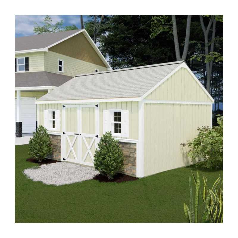 Best Barns Crafter's Connection 12x16 Standard Pre-Cut Storage Sheds - Door on Eave (CCONDE16C)