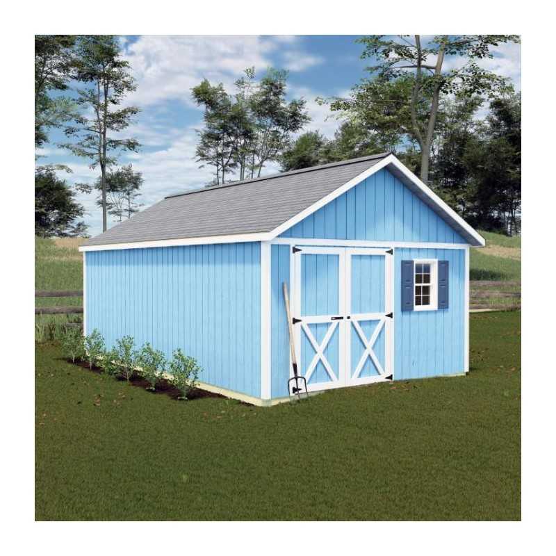 Best Barns Crafter’s Connection 12x16 Pre-Cut Wood Shed- Door on Eave Offset (CCONDE16O)