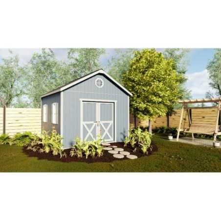 Best Barns Backyard Basecamp 12x12 Pre-Cut Shed Kit - Centered Gable Door (BBASDG12C)
