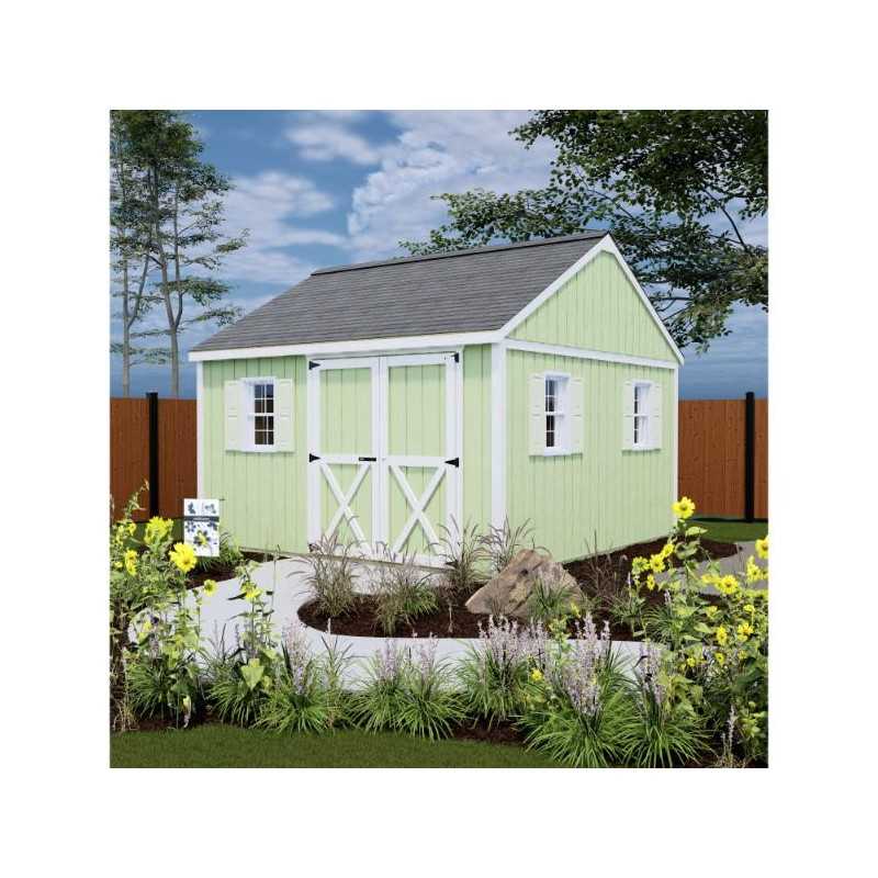 Best Barns Backyard Basecamp 12x12 Pre-Cut Shed Kit- Barn Doors on Eave (BBASDE12)