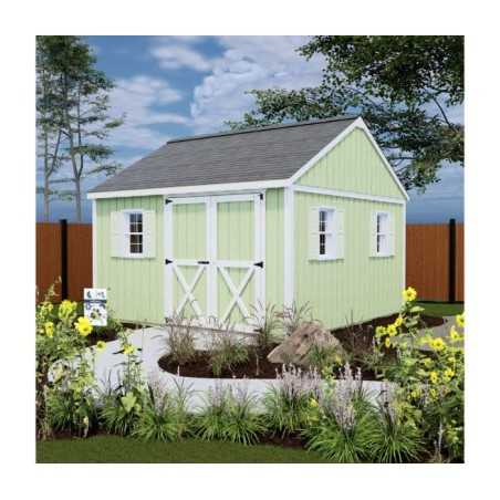 Best Barns Backyard Basecamp 12x12 Pre-Cut Shed Kit- Barn Doors on Eave (BBASDE12)