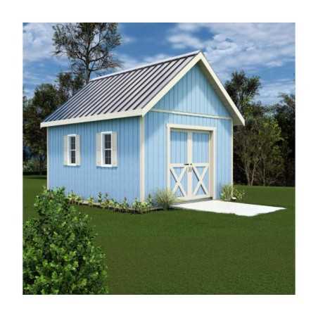 Best Barns Planner's Paradise 12x16 Pre-Cut Wood Storage Shed Kit - Sliding Doors (PPARSD16)