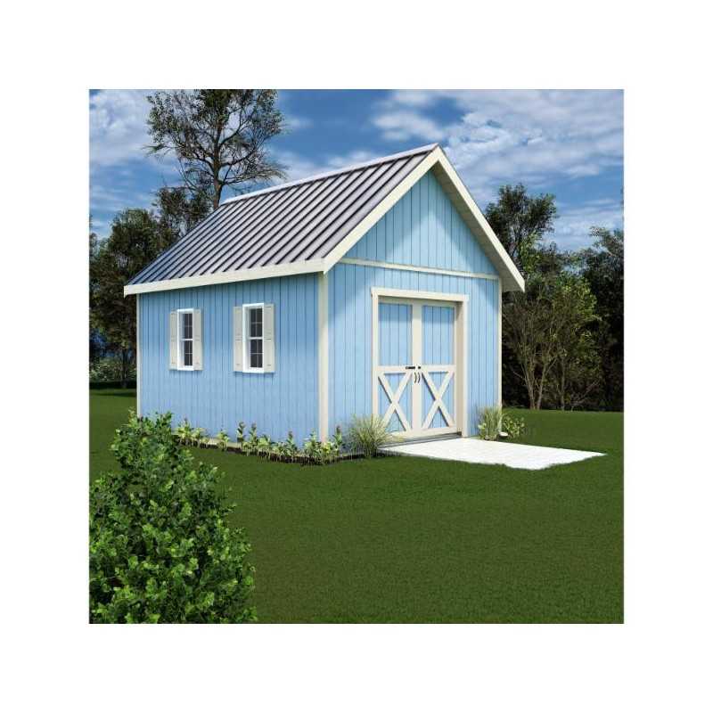 Best Barns Planner's Paradise 12x24 Pre-Cut Wood Storage Shed Kit - Sliding Doors (PPARSD24)