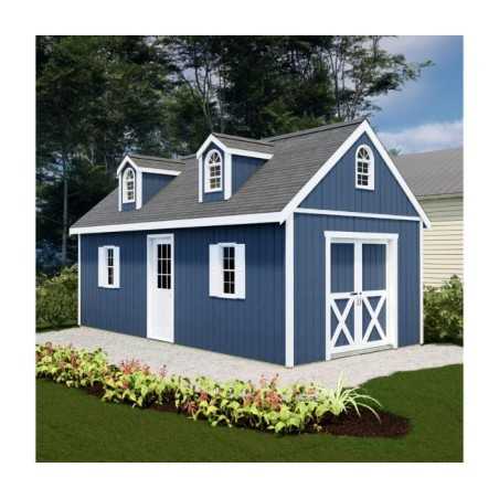 Best Barns Planner's Paradise Elite 12x20 Pre-Cut Wood Shed Kit w/ Sliding Doors & Dormer (PPARSD20DR)
