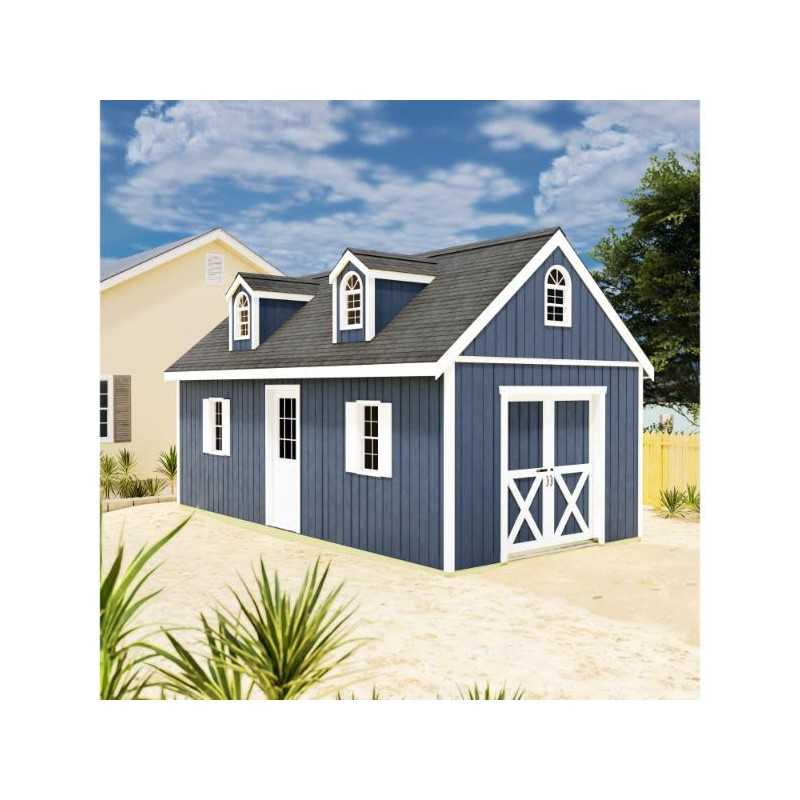 Best Barns Planner's Paradise Elite 12x24 Pre-Cut Wood Shed Kit w/ Sliding Doors & Dormer (PPARSD24DR)