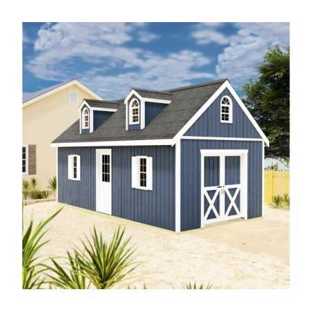 Best Barns Planner's Paradise Elite 12x24 Pre-Cut Wood Shed Kit w/ Sliding Doors & Dormer (PPARSD24DR)