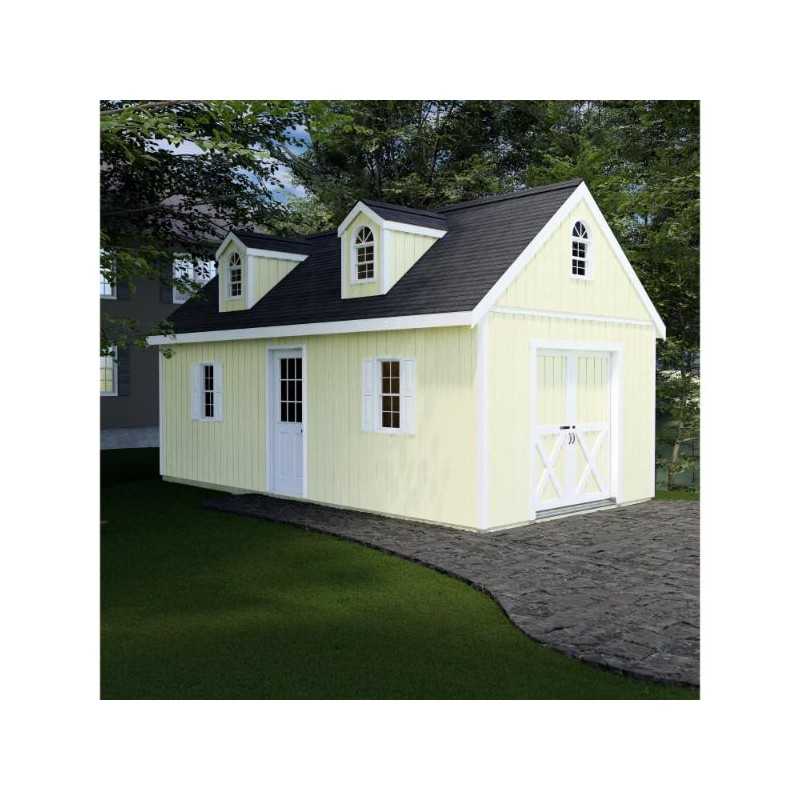 Best Barns Planner's Paradise Elite 12x24 Pre-Cut Wood Shed Kit w/ Sliding Doors & Dormer (PPARSD24DR)