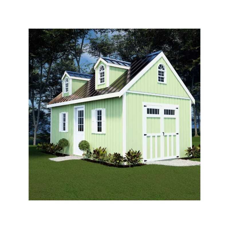 Best Barns Planner's Paradise Elite 12x20 Pre-cut Wood Shed - Transom Doors + Dormer Kit (PPARTD20DR)