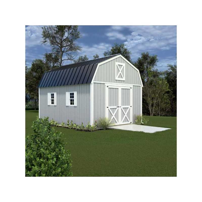 Best Barns Handcrafted Homestead 12x16 Pre-Cut Barn Kit - Center Gable (HHOMDG16NL)