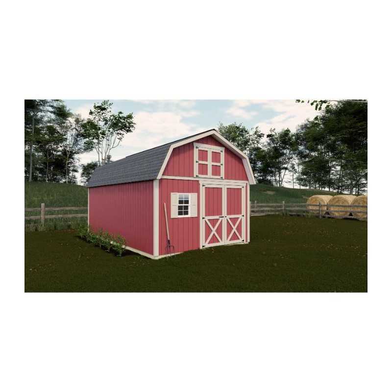 Best Barns Handcrafted Homestead 12x16 Pre-cut Barn Kit w/ Split Loft & Offset Door (HHOMDG16OLF)
