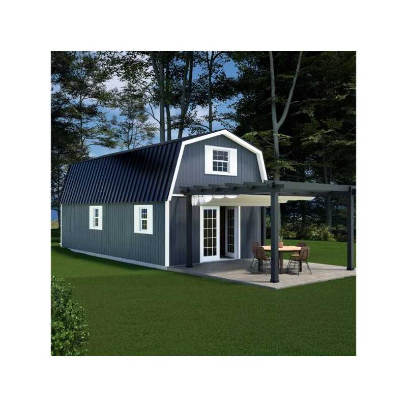 Handcrafted Homestead 16x28 Pre-cut XL Barn w/ Full Loft & Transom Doors