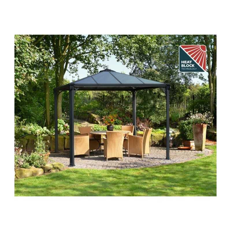 Palram - Canopia 10x10 Palermo Gazebo 3000 - Gray / Gray (HG9150)