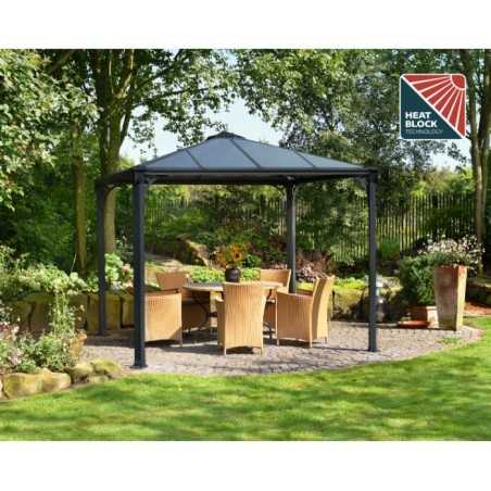 Palram - Canopia 10x10 Palermo Gazebo 3000 - Gray / Gray (HG9150)