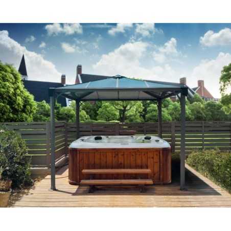Palram - Canopia 10x10 Palermo Gazebo 3000 - Gray / Gray (HG9150)