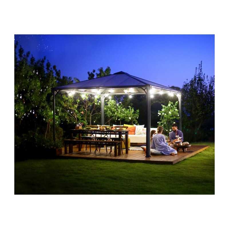 Palram - Canopia 12x12 Palermo Gazebo 3600 - Gray / Gray (HG9152)