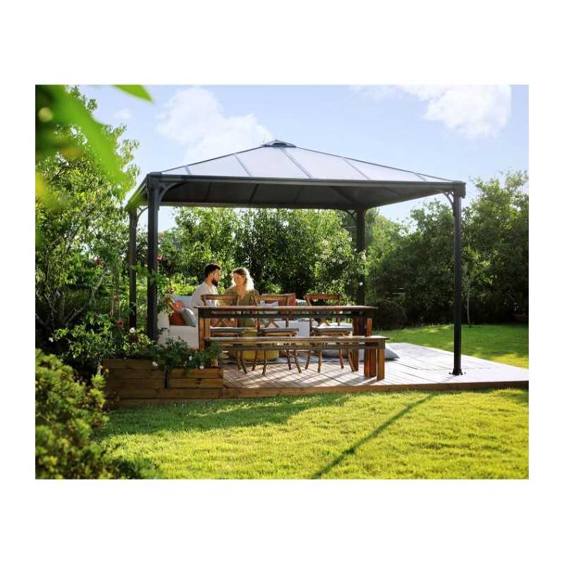 Palram - Canopia 12x12 Palermo Gazebo 3600 - Gray / Gray (HG9152)