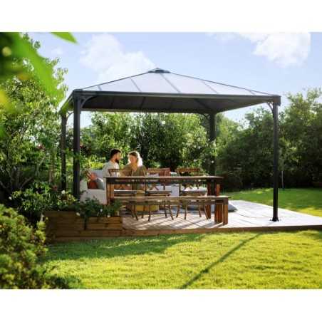 Palram - Canopia 12x12 Palermo Gazebo 3600 - Gray / Gray (HG9152)