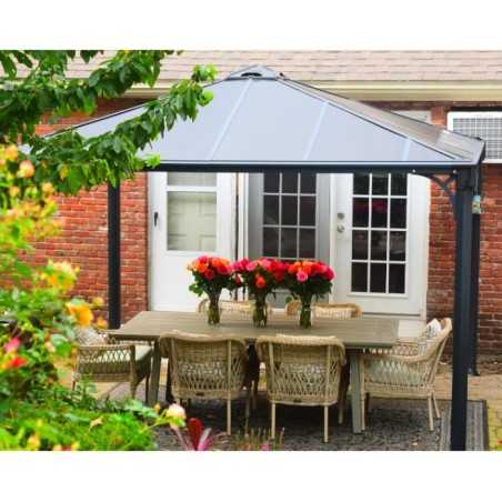 Palram - Canopia 12x12 Palermo Gazebo 3600 - Gray / Gray (HG9152)