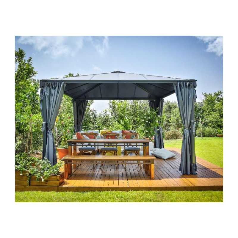 Palram - Canopia 12x12 Palermo Gazebo 3600 - Gray / Gray (HG9152)
