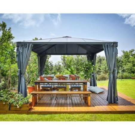 Palram - Canopia 12x12 Palermo Gazebo 3600 - Gray / Gray (HG9152)