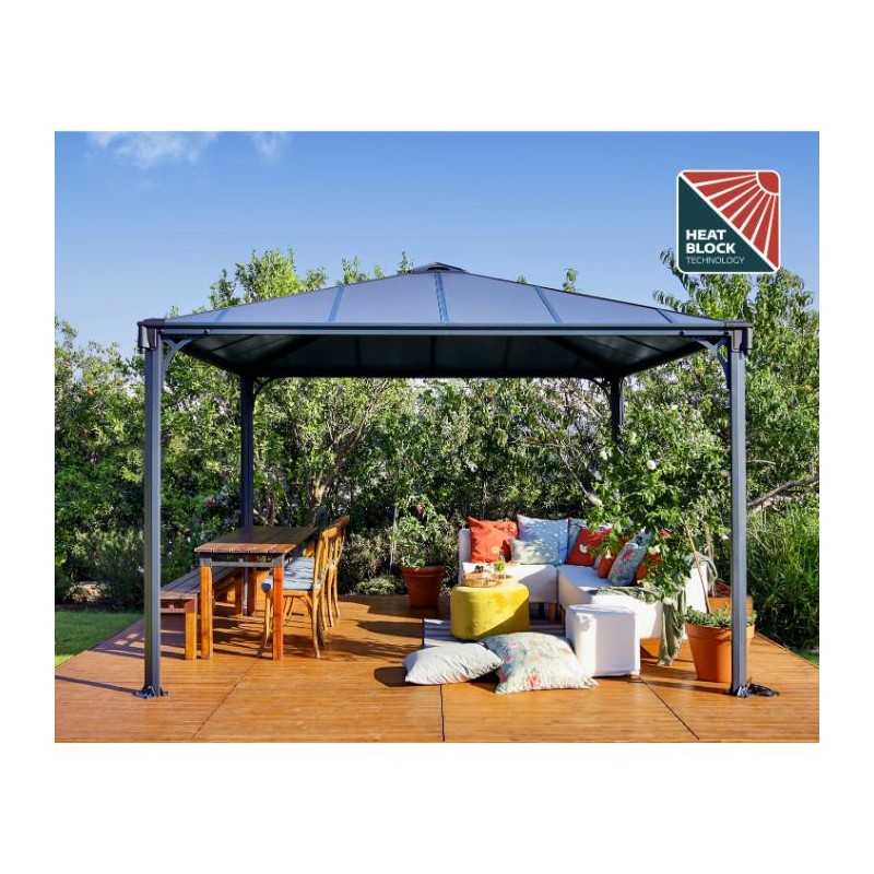 Palram - Canopia 12x12 Palermo Gazebo 3600 - Gray / Gray (HG9152)