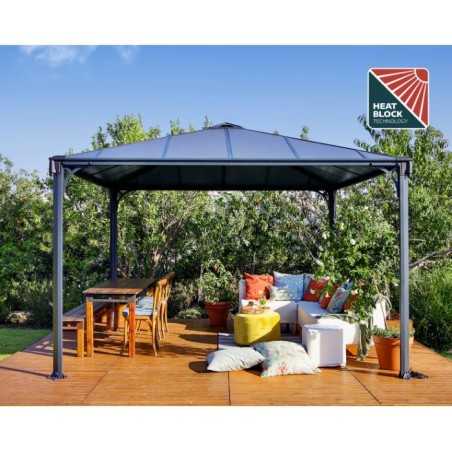 Palram - Canopia 12x12 Palermo Gazebo 3600 - Gray / Gray (HG9152)