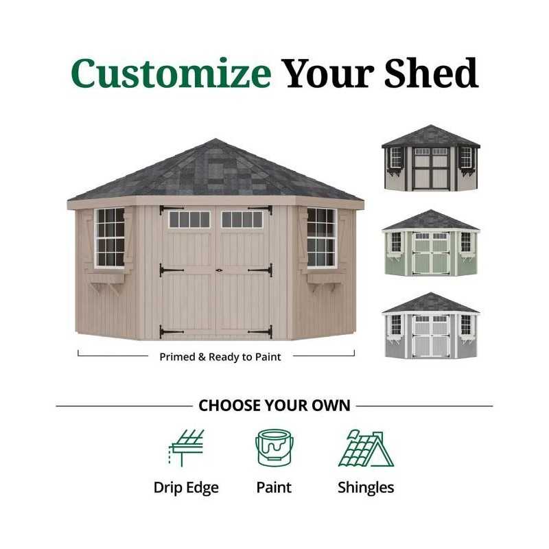 Little Cottage Co. Colonial 10x10 Five Corner Shed with Floor Kit (10x10 5-SCGS-PNK-FK)