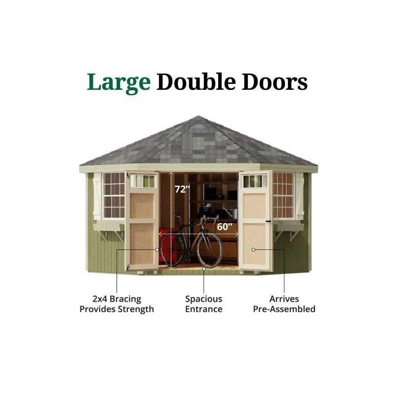 Little Cottage Co. Colonial 10x10 Five Corner Shed with Floor Kit (10x10 5-SCGS-PNK-FK)