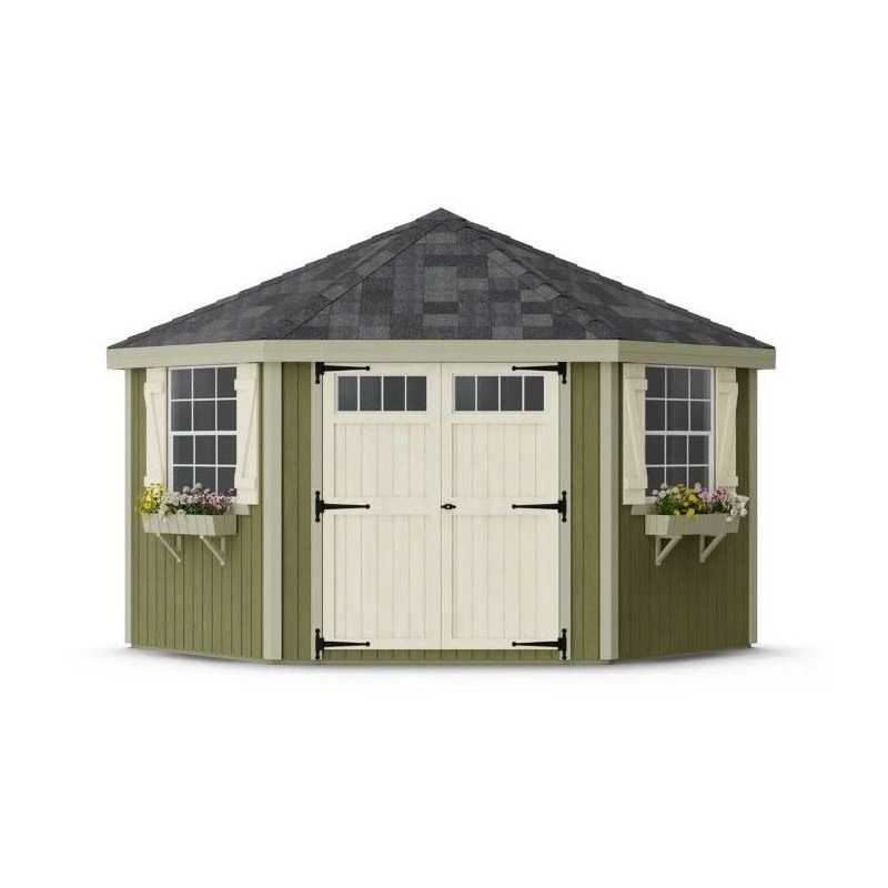 Little Cottage Co. Colonial 10x10 Five Corner Shed with Floor Kit (10x10 5-SCGS-PNK-FK)