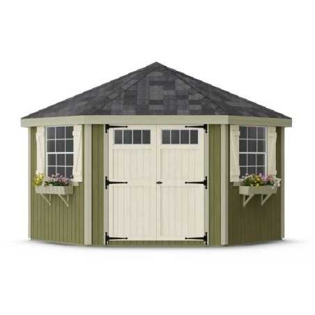 Little Cottage Co. Colonial 10x10 Five Corner Shed with Floor Kit (10x10 5-SCGS-PNK-FK)