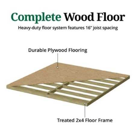 Little Cottage Co. Colonial 10x10 Five Corner Shed with Floor Kit (10x10 5-SCGS-PNK-FK)