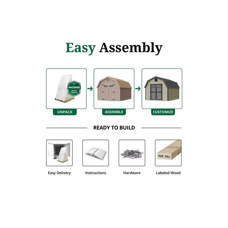 Little Cottage Co. Colonial Greenfield 8x10 Wood Barn Shed Kit (8x10 GCGS-PC)