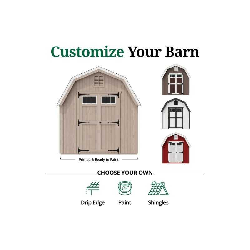 Little Cottage Co. Colonial Greenfield 8x14 Wood Barn Shed Kit (8x14 GCGS-PC)