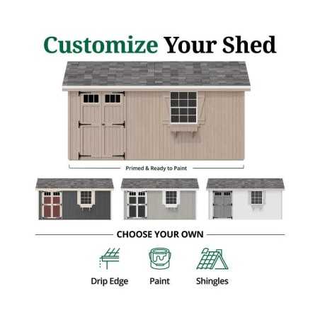 Little Cottage Co. Colonial Pinehurst 8x16 Wood Storage Shed Kit (8x16 PCGS-PC)