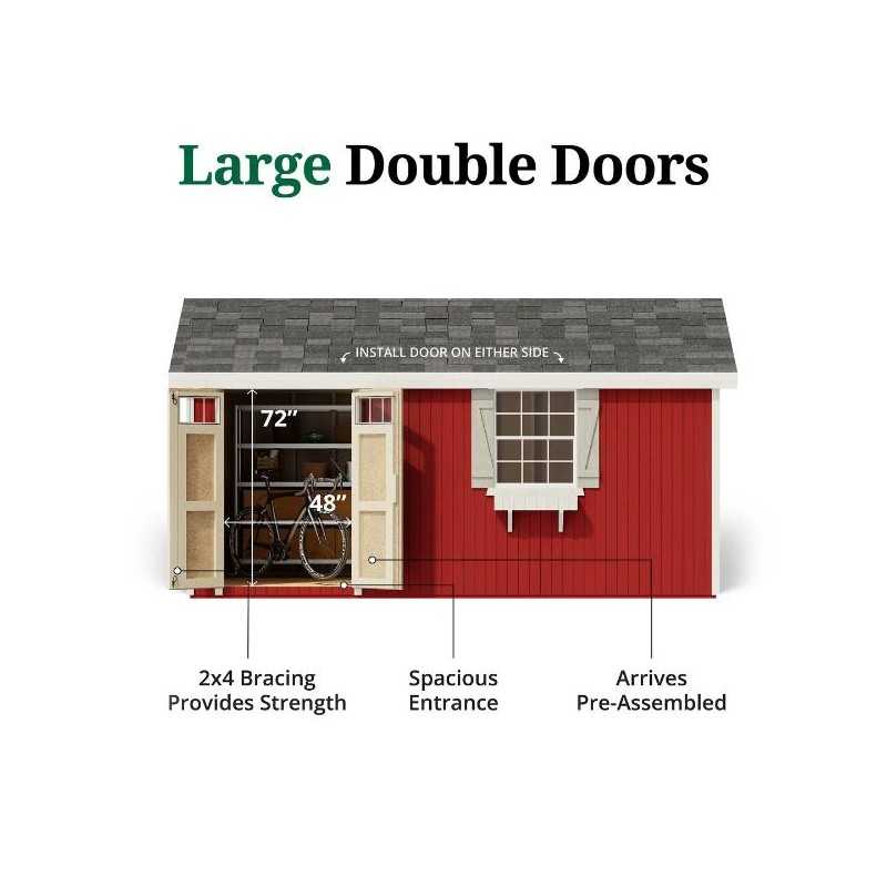 Little Cottage Co. Colonial Pinehurst 8x16 Wood Storage Shed Kit (8x16 PCGS-PC)