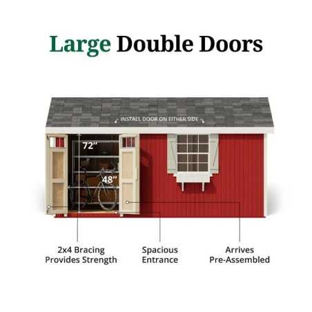 Little Cottage Co. Colonial Pinehurst 8x16 Wood Storage Shed Kit (8x16 PCGS-PC)