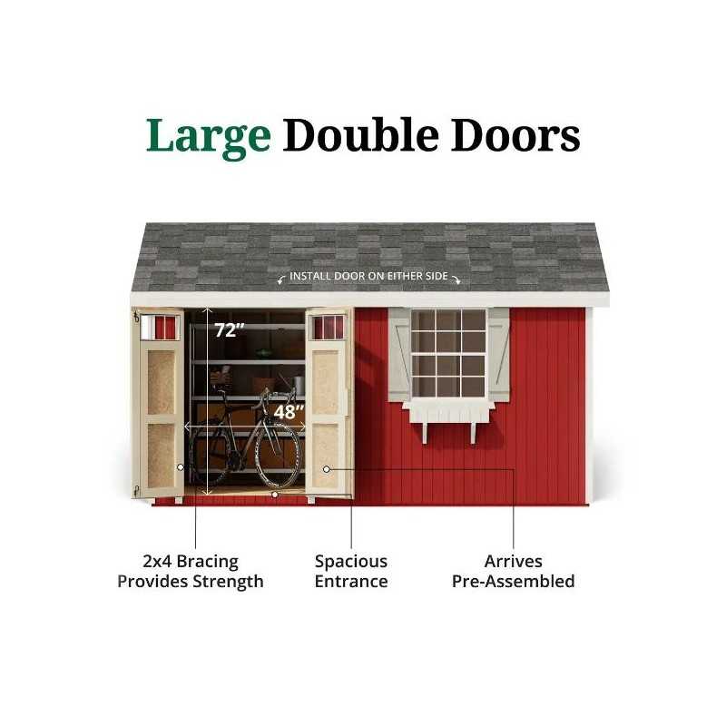 Little Cottage Co. Colonial Pinehurst 8x14 Wood Storage Shed Kit (8x14 PCGS-PC)
