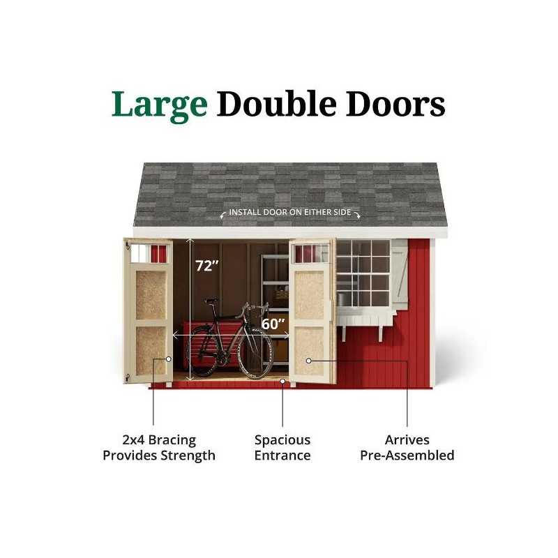 Little Cottage Co. Colonial Pinehurst 10x12 Wood Storage Shed Kit (10x12 PCGS-PC)