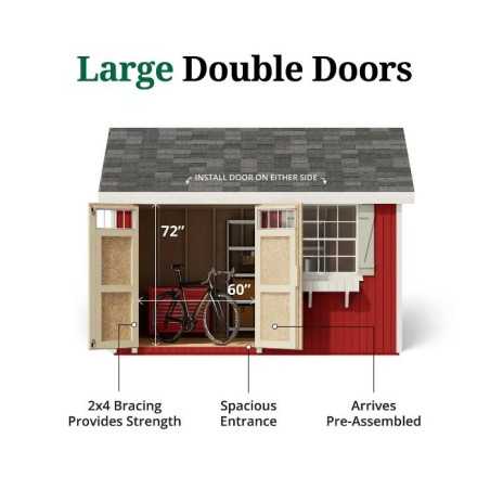 Little Cottage Co. Colonial Pinehurst 10x12 Wood Storage Shed Kit (10x12 PCGS-PC)