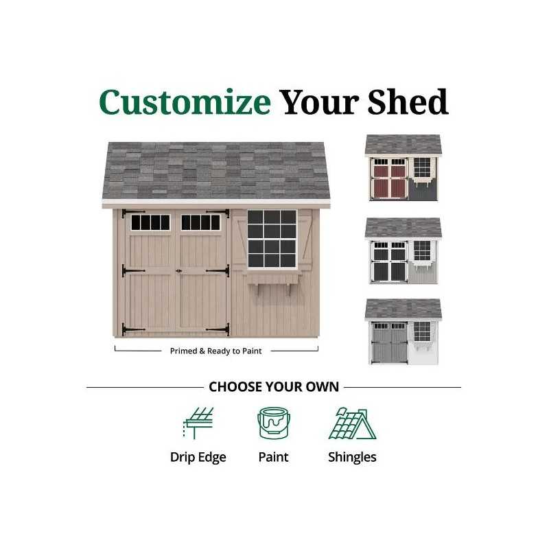 Little Cottage Co. Colonial Pinehurst 10x12 Wood Storage Shed Kit (10x12 PCGS-PC)