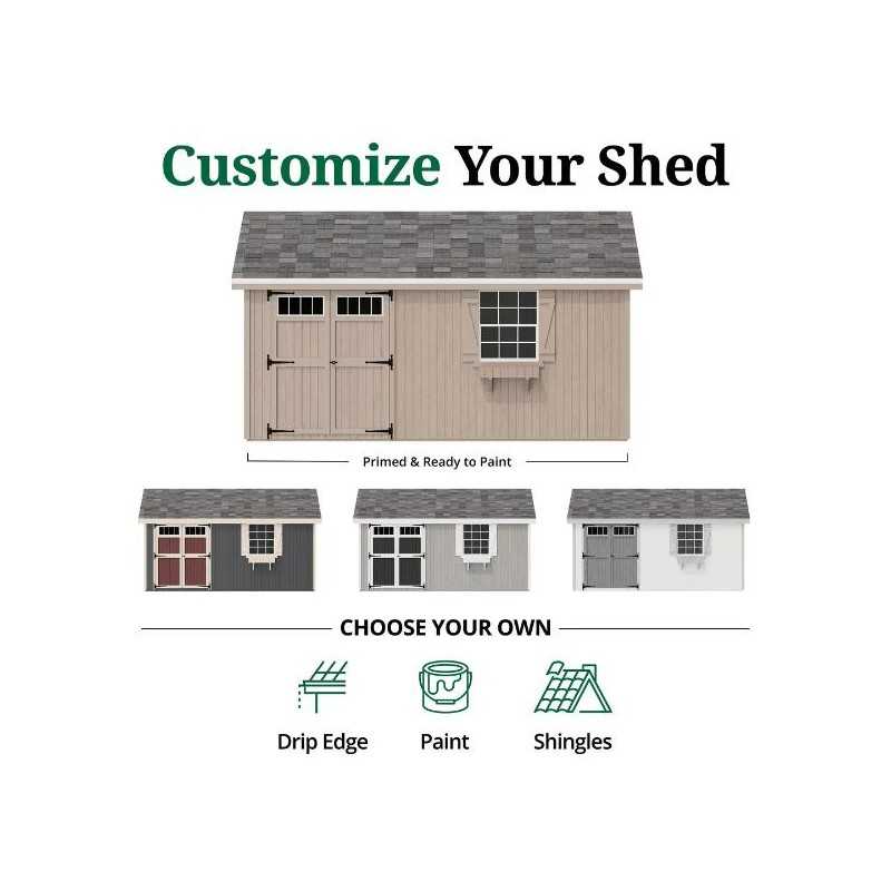 Little Cottage Co. Colonial Pinehurst 10x16 Wood Storage Shed Kit (10x16 PCGS-PC)
