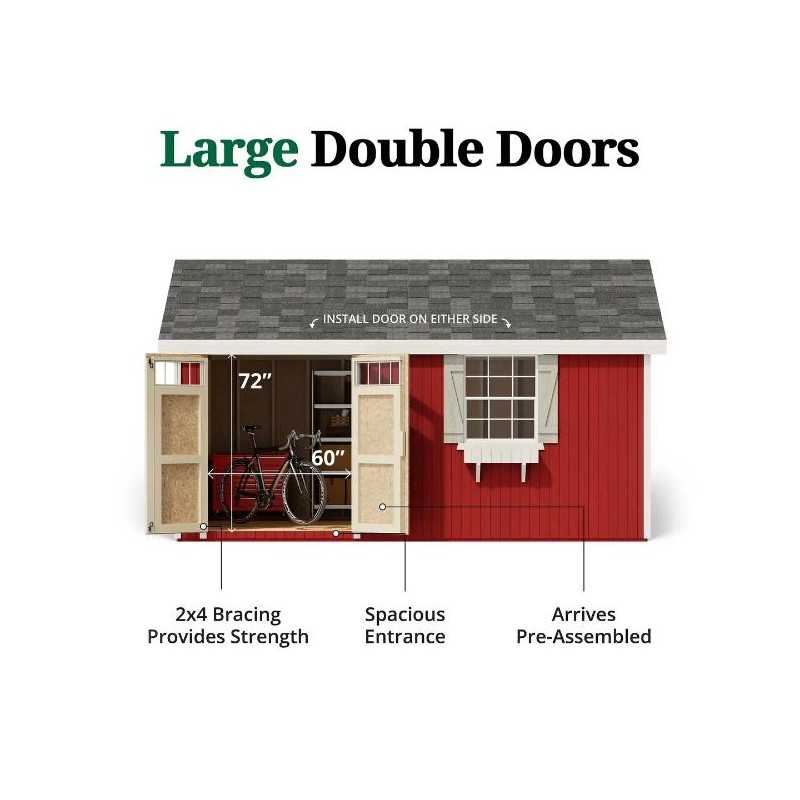 Little Cottage Co. Colonial Pinehurst 10x16 Wood Storage Shed Kit (10x16 PCGS-PC)