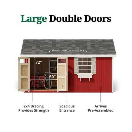Little Cottage Co. Colonial Pinehurst 10x16 Wood Storage Shed Kit (10x16 PCGS-PC)