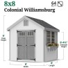 Little Cottage Co. Colonial Williamsburg 8x8 Wood Shed Kit (8x8 WCGS-PC)