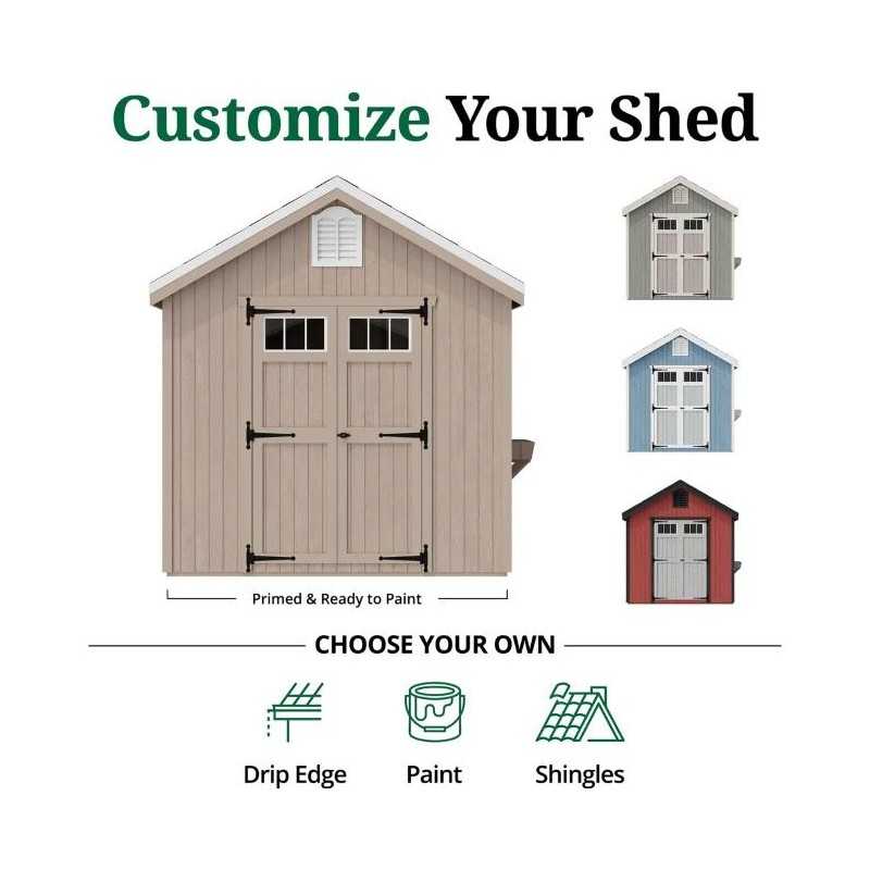 Little Cottage Co. Colonial Williamsburg 8x8 Wood Shed Kit (8x8 WCGS-PC)
