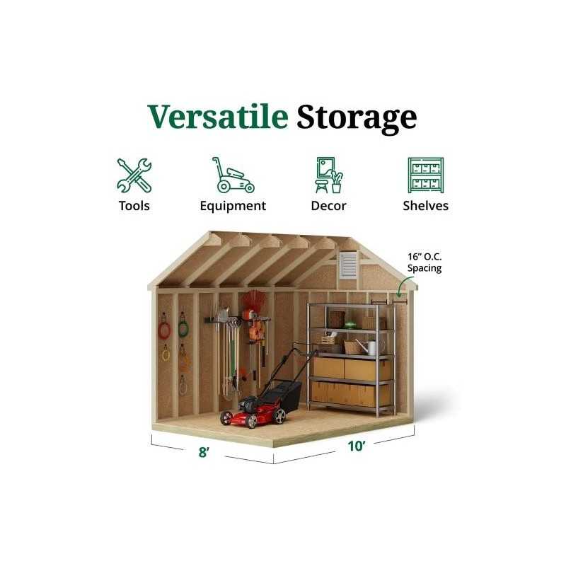 Little Cottage Co. Colonial Williamsburg 8x10 Wood Shed Kit (8x10 WCGS-PC)