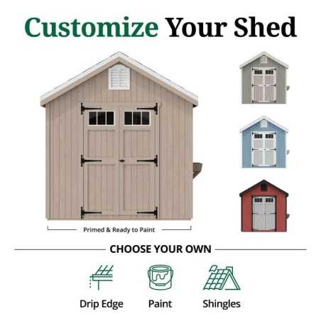 Little Cottage Co. Colonial Williamsburg 8x12 Wood Shed Kit (8x12 WCGS-PC)