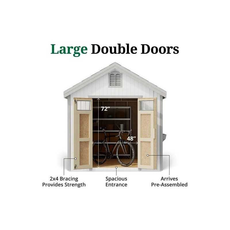 Little Cottage Co. Colonial Williamsburg 8x12 Wood Shed Kit (8x12 WCGS-PC)